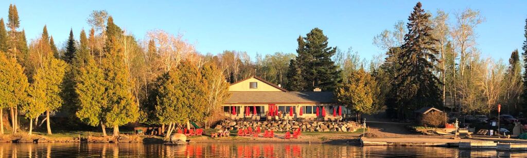 view of gunflint lodge from the lake